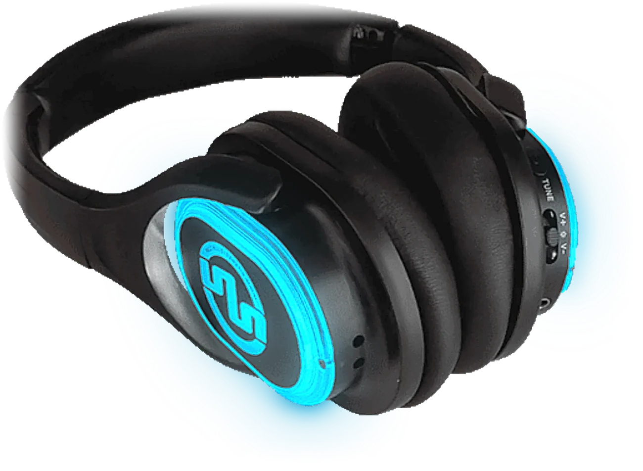 Casque silent disco SX-553 Evolution HiFi avec LED bleu clair allumées